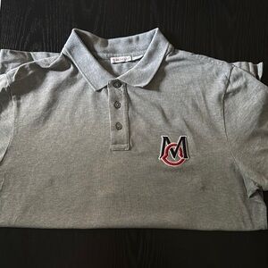 Moncler Gray Polo Shirt Classic Design Cotton Blend
